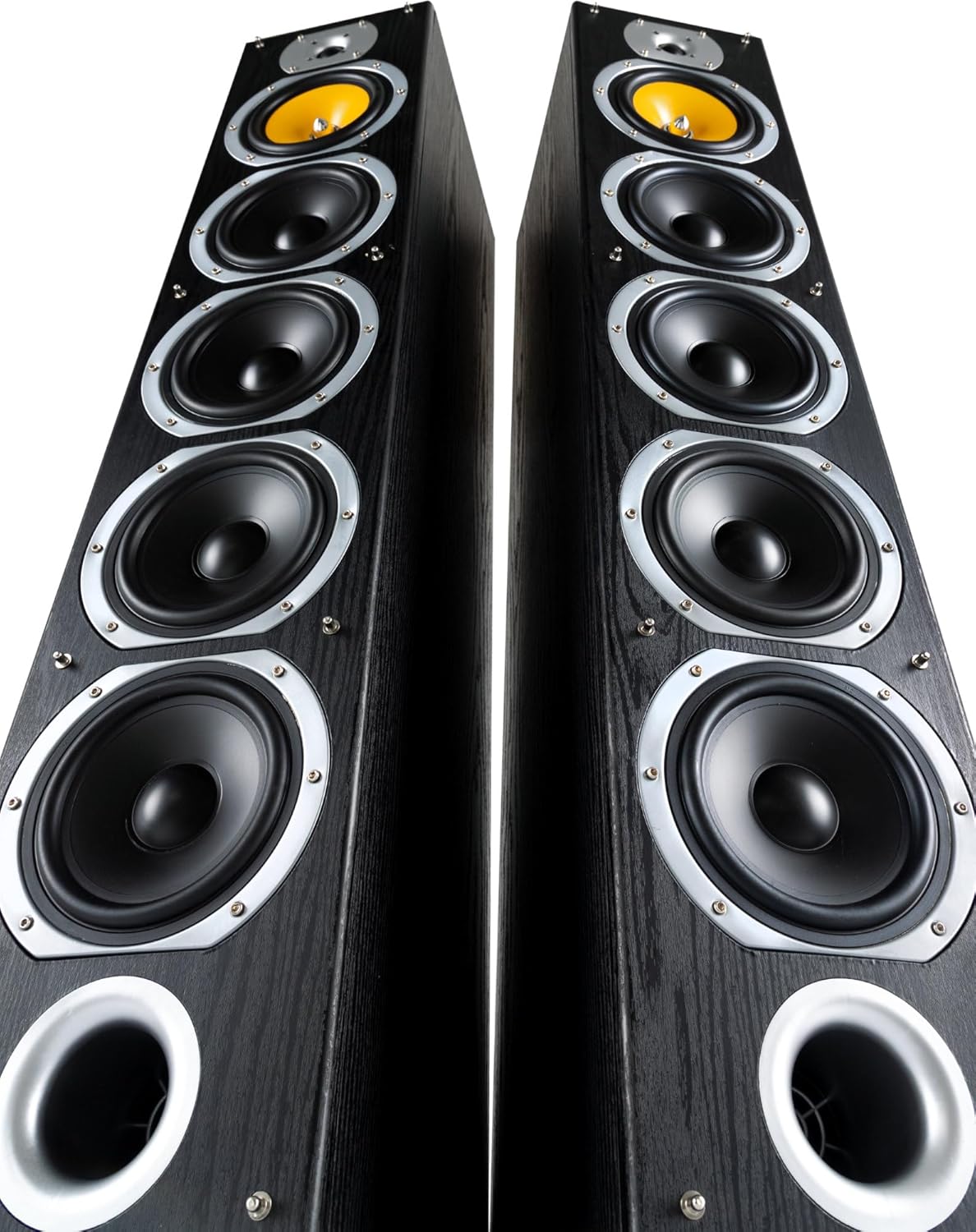 Bennett & Ross Paire d'Enceintes HiFi sur Pied 4 Voies (200W RMS, Subwoofer 6,5", 3X Medium 6,5", Tweeter 1"