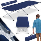 Lit de camping pliant avec sac de transport  150 kg - Tube en métal 600D