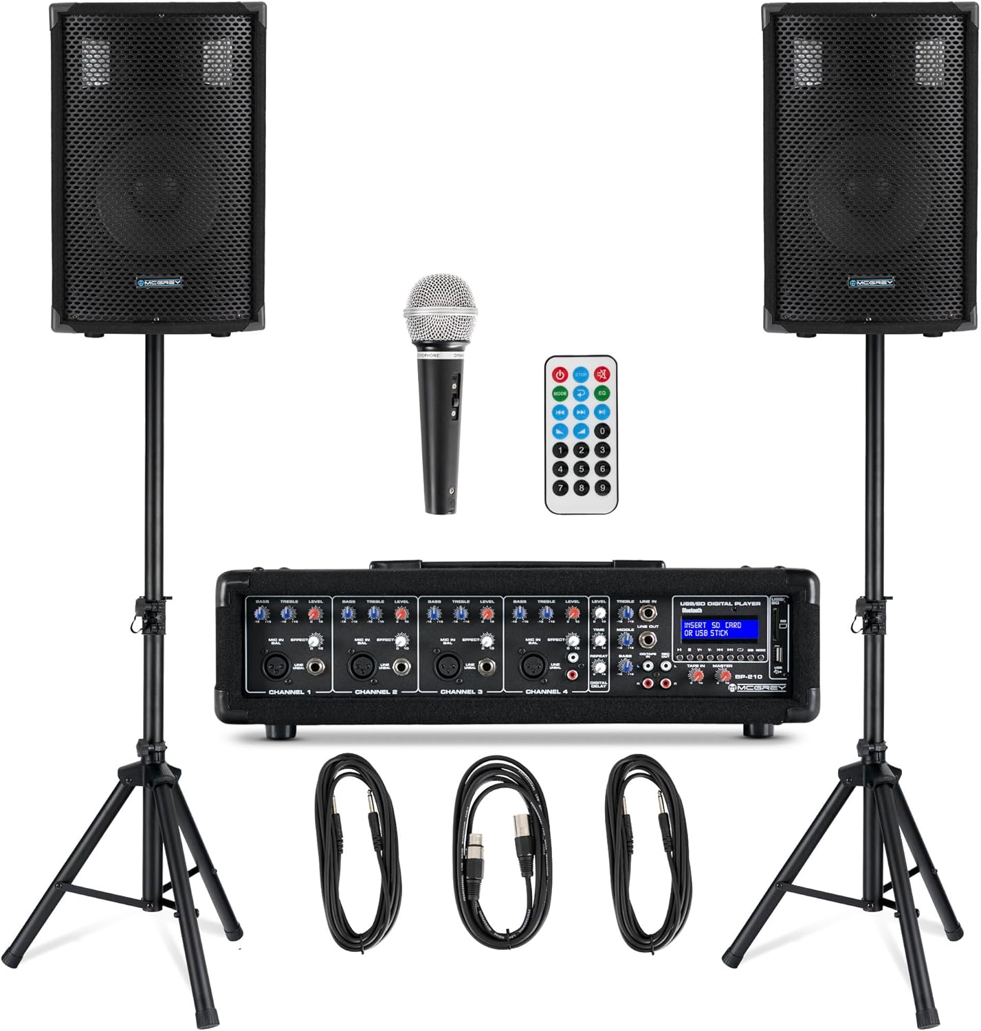 Pack DJ Sono Complet Systeme Audio PA Enceintes Table de Mixage Bluetooth 100W