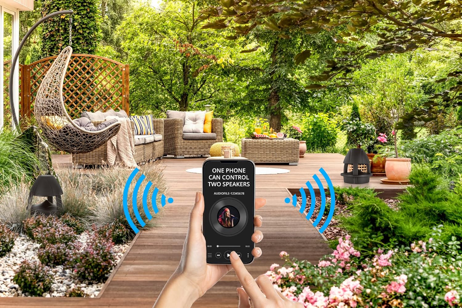 Enceinte Bluetooth d'Exterieur Jardin Haut-parleur Outdoor Etanche IP56 Noir