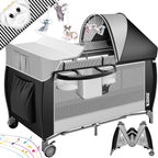 Lit bébé 3 en 1, voyage combiné avec matelas à langer, moustiquaire parc pour bébé sac de transport, pliable