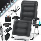 Chaise longue de jardin, résistante aux intempéries, charge maximale 200kg, dossier réglable