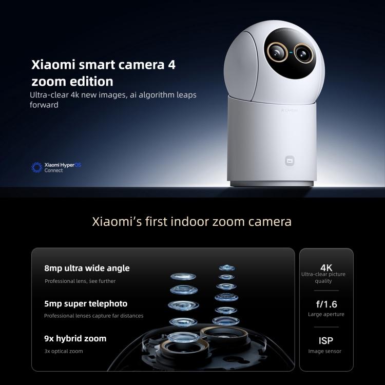 Caméra Intelligente Xiaomi Mijia 4 Zoom Hybride 9X 4K IA Reconnaissance Visage