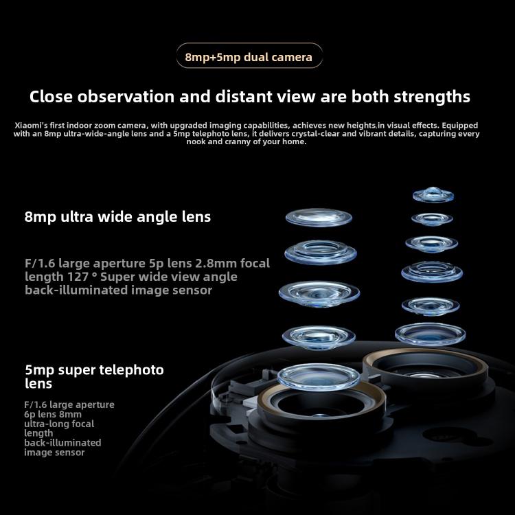 Caméra Intelligente Xiaomi Mijia 4 Zoom Hybride 9X 4K IA Reconnaissance Visage