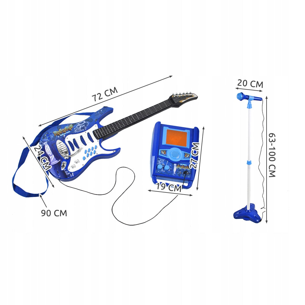 Pack Guitare électrique enfant + microphone + amplificateur Bleu