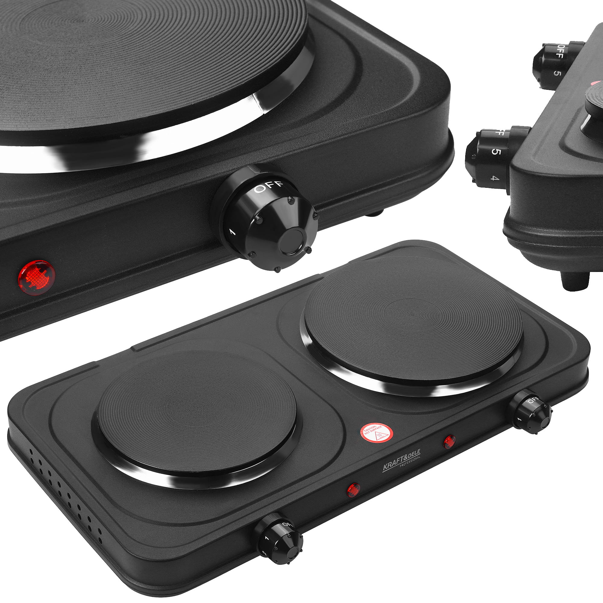 Double plaque de cuisson electrique 2600W 155+185mm