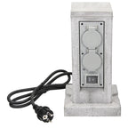 Multiprise  extérieur jardin quadruple étanche IP44 Polyrésine gris clair