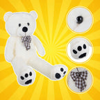 Ours en peluche 100 cm avec un nœud