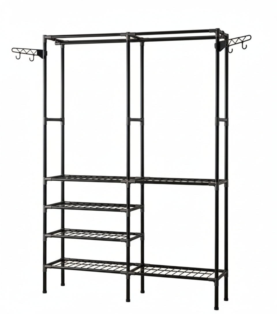 Penderie - double porte manteaux 173 x 36 x 108 cm
