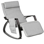 Fauteuil a Bascule Repose-Pieds, Appui-tête réglables et Poche latérale