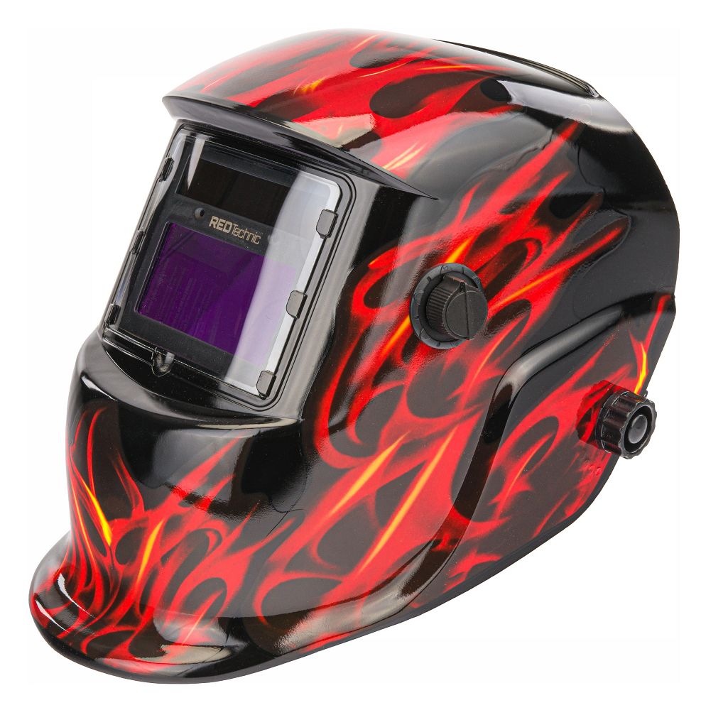 Masque de soudure professionnel auto-obscurcissant échelon 9/13 DIN Noir Flammes