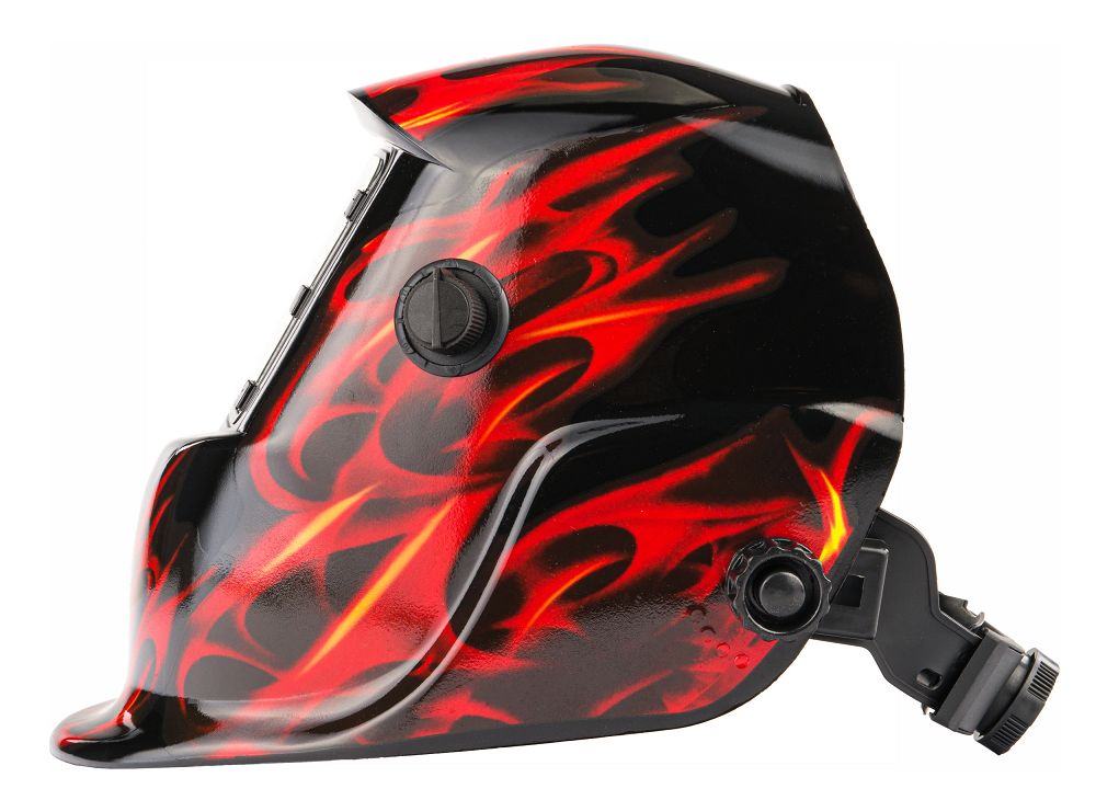 Masque de soudure professionnel auto-obscurcissant échelon 9/13 DIN Noir Flammes