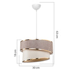 Suspension luminaire Plafonnier Loopy Ε27 beige-blanc D30x63cm