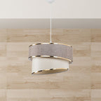 Suspension luminaire Plafonnier Loopy Ε27 beige-blanc D30x63cm