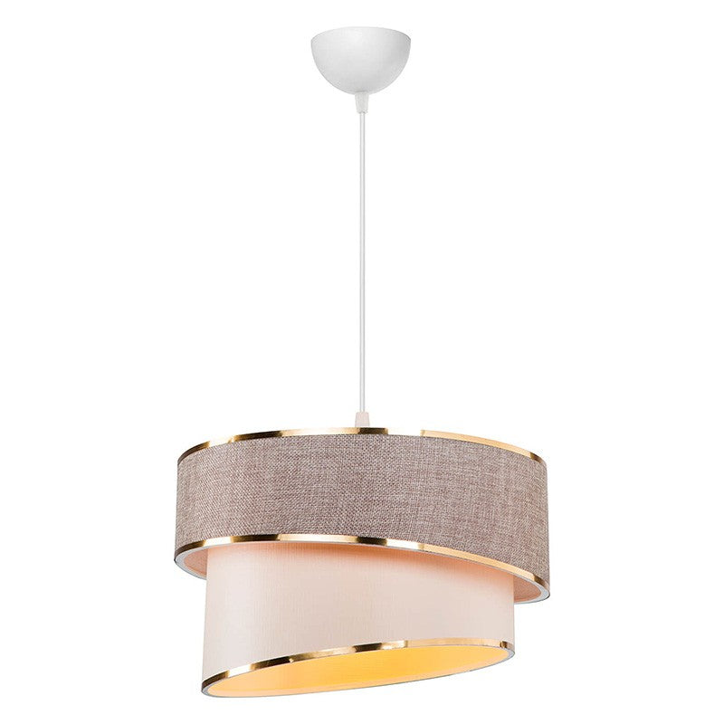 Suspension luminaire Plafonnier Loopy Ε27 beige-blanc D30x63cm