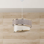 Suspension luminaire Plafonnier Loopy Ε27 beige-blanc D30x63cm