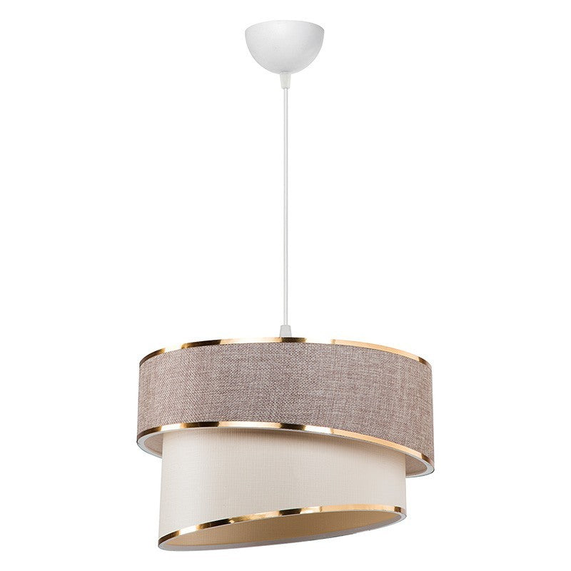 Suspension luminaire Plafonnier Loopy Ε27 beige-blanc D30x63cm