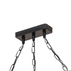 Suspension luminaire Plafonnier  Ε27 métal noir-naturel 48,5x10x47cm
