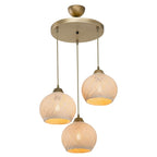 Plafonnier suspension luminaire crème-or D40x75cm