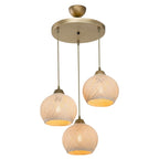 Plafonnier suspension luminaire crème-or D40x75cm