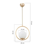 Suspension luminaire Plafonnier  Ε27 doré D26x75cm