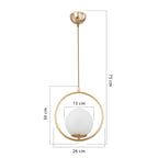 Suspension luminaire Plafonnier  Ε27 doré D26x75cm