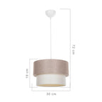 Suspension luminaire Plafonnier Ε27 beige D30x72cm