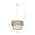 Suspension luminaire Plafonnier Ε27 beige D30x72cm