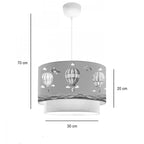 Suspension luminaire Plafonnier enfant motif montgolfière abat jour vert 30x20 cm
