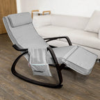 Fauteuil a Bascule Repose-Pieds, Appui-tête réglables et Poche latérale