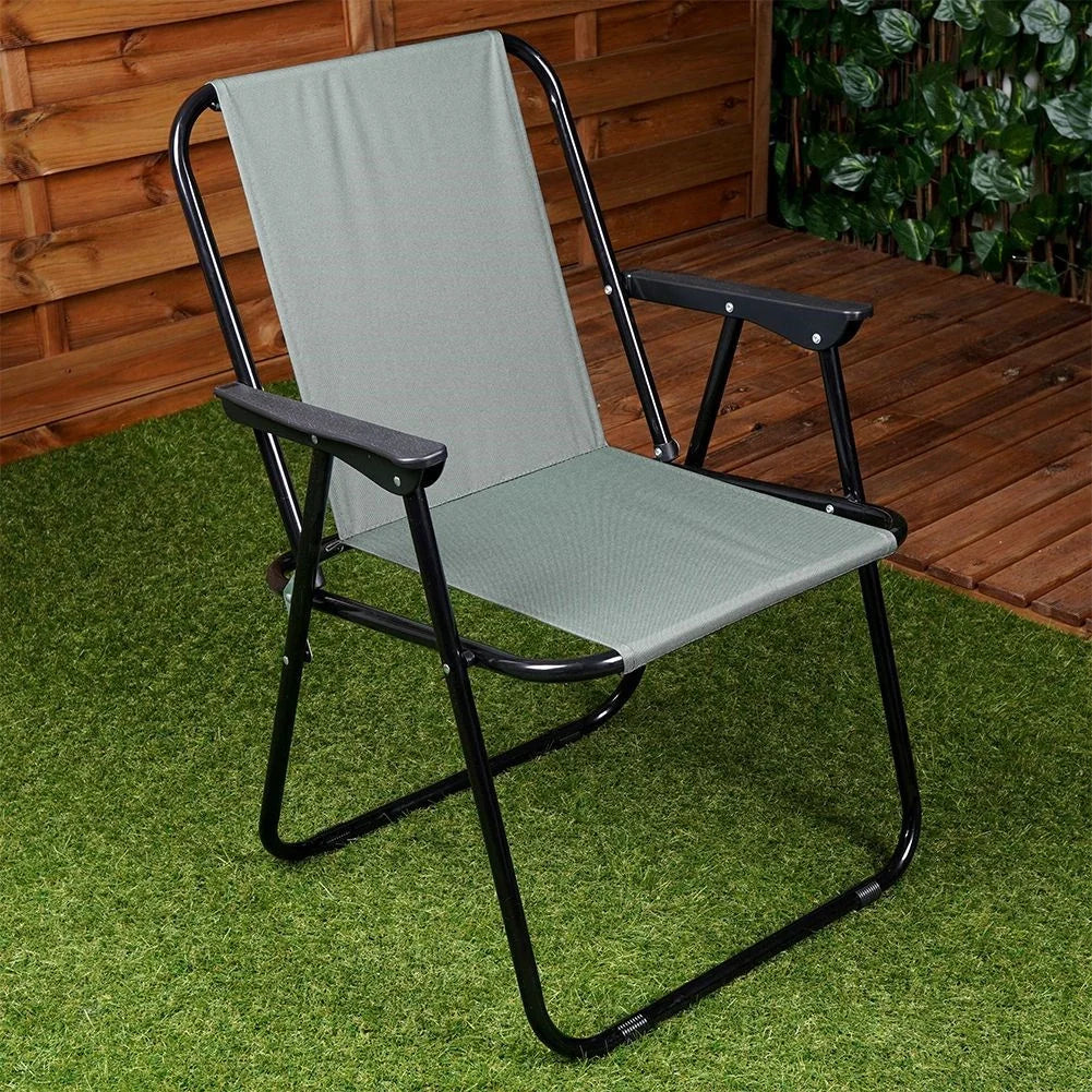 Chaise de camping pliante pour la plage et la pêche avec accoudoirs