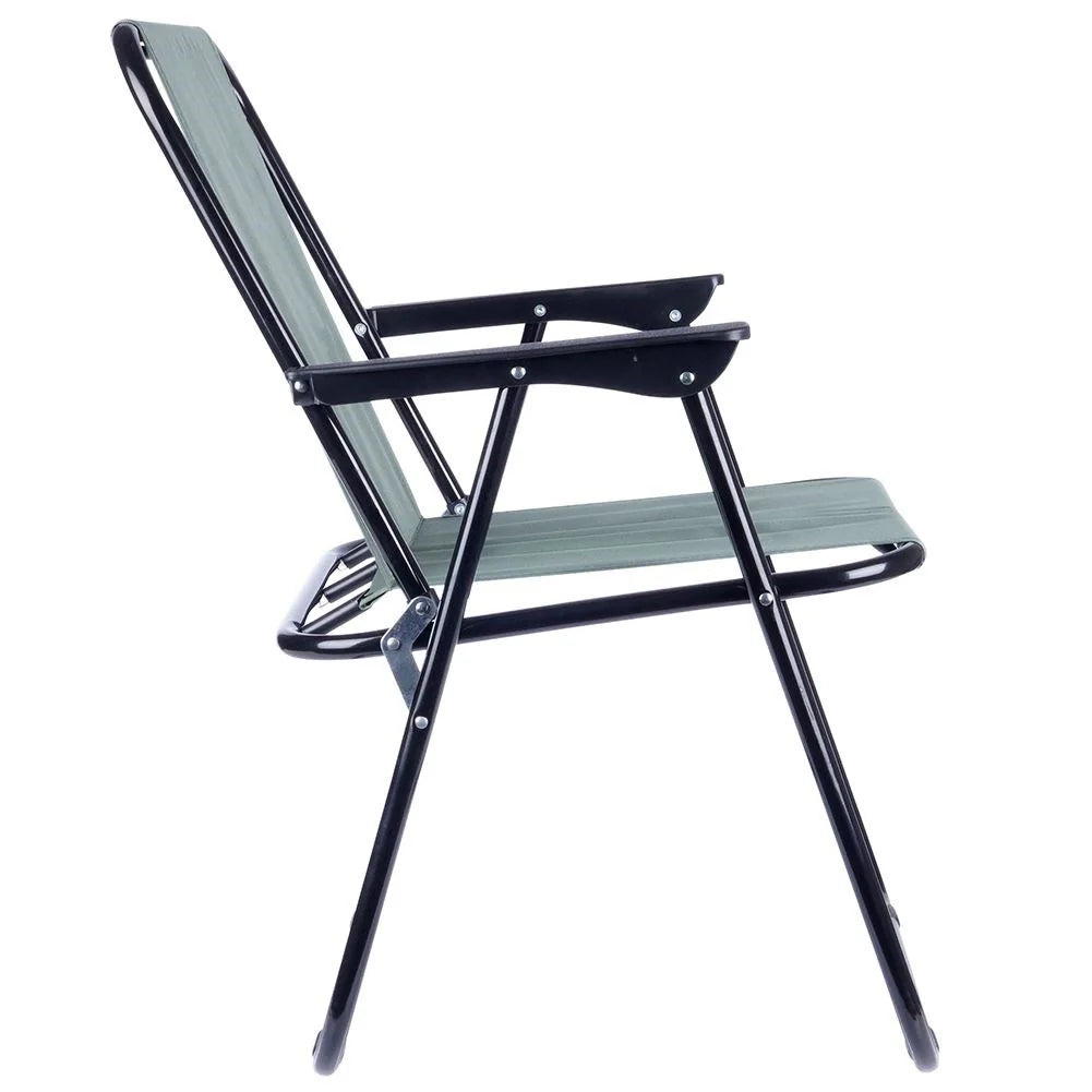 Chaise de camping pliante pour la plage et la pêche avec accoudoirs