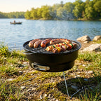 Barbecue à charbon de bois en acier pliable et portable 28x26x22 cm
