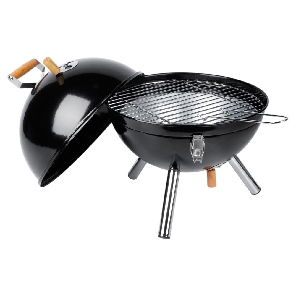 Barbecue à charbon de bois en acier sphérique portable 31x31x41 cm