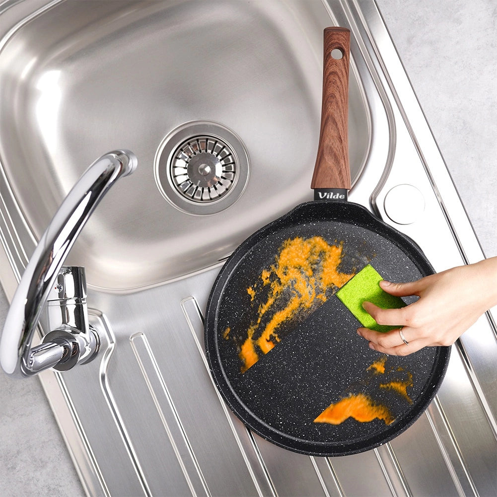 Poêle plate à revêtement granit 24 cm