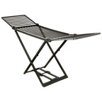 Étendoir à linge noir pliable XXL 208 cm
