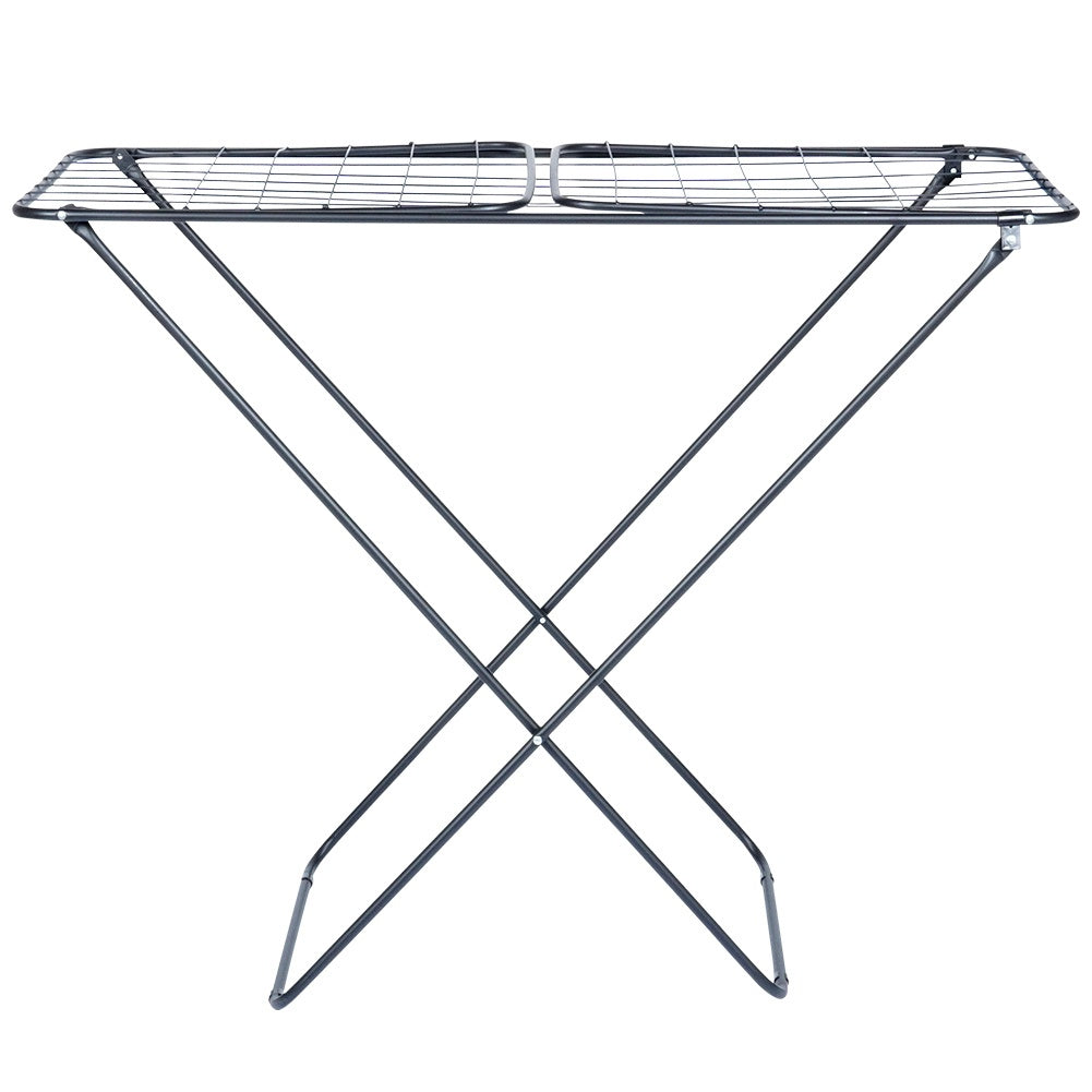 Étendoir séchoir à linge pliable en métal noir 181 cm