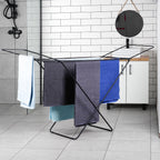 Étendoir séchoir à linge pliable en métal noir 181 cm