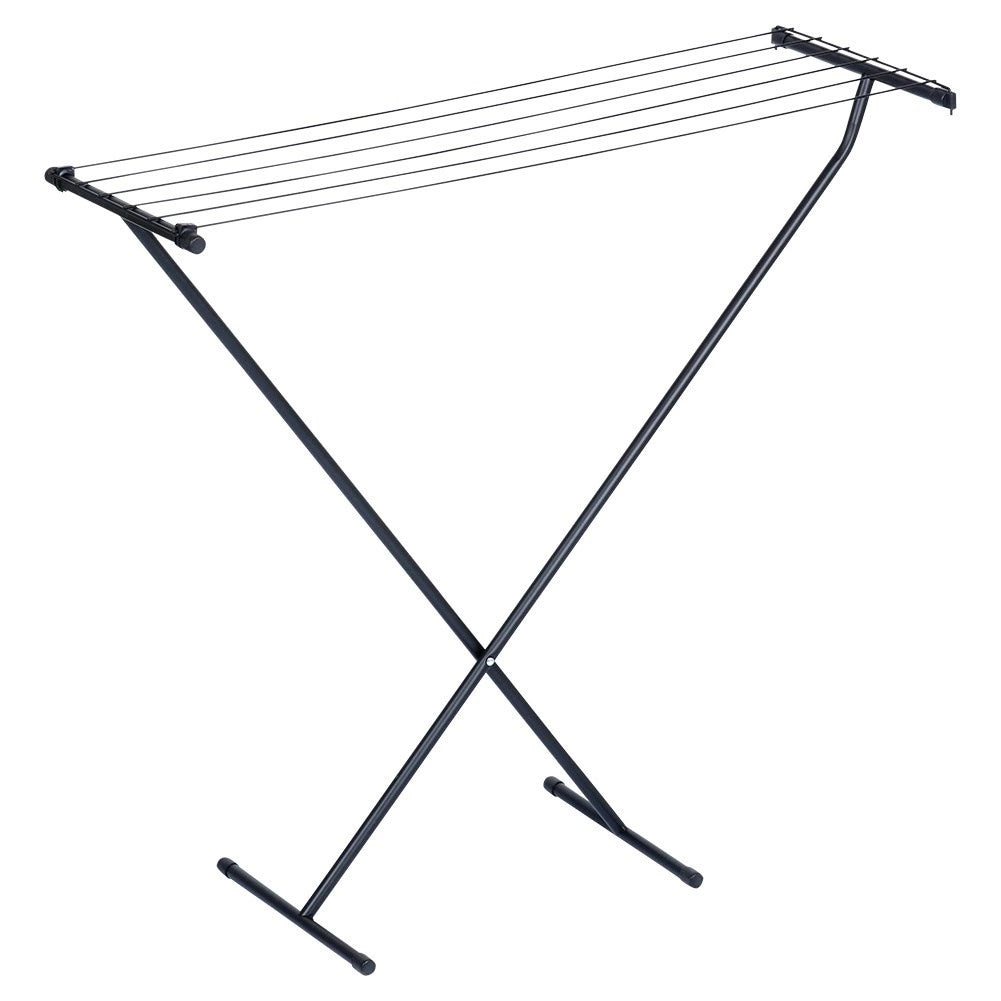 Étendoir à linge pliable en métal noir 91 x 84 cm