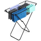 Étendoir à linge pliable en métal noir 93x43x88 cm