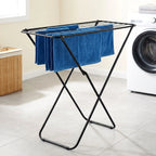 Étendoir à linge pliable en métal noir 93x43x88 cm