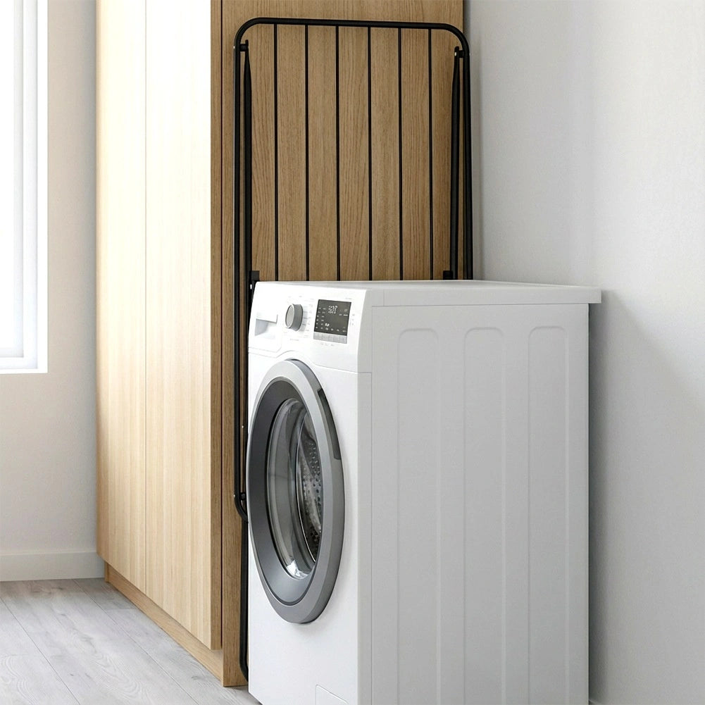 Étendoir à linge pliable en métal noir 93x43x88 cm