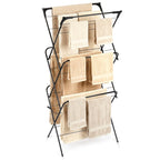Étendoir à linge vertical en métal noir 61x58x136 cm