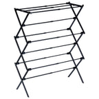 Etendoir a linge vertical extensible en métal noir 47-78 x 94 cm