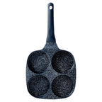 Poêle à œufs anti adhésive en granit 4 trous 19x19 cm