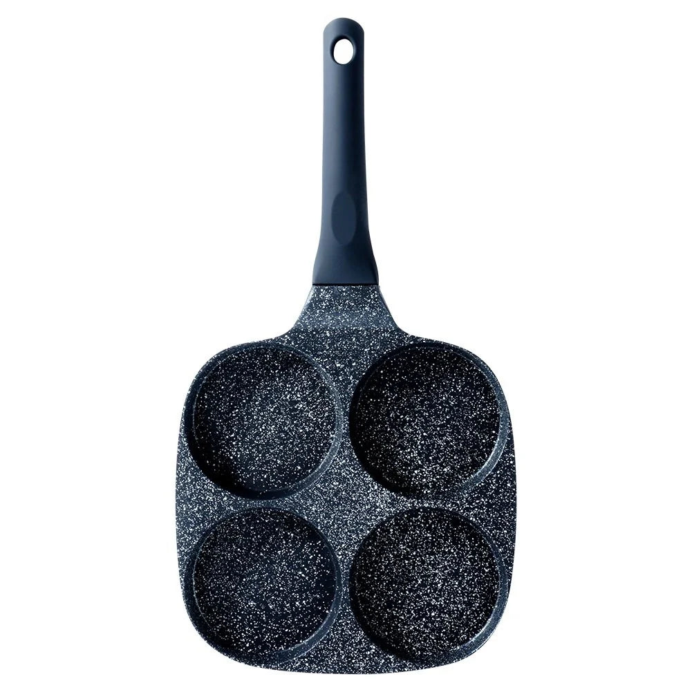 Poêle à œufs anti adhésive en granit 4 trous 19x19 cm