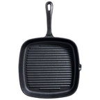 Poêle  a  grill carrée en fonte avec poignée silicone 24,5 x 24 cm