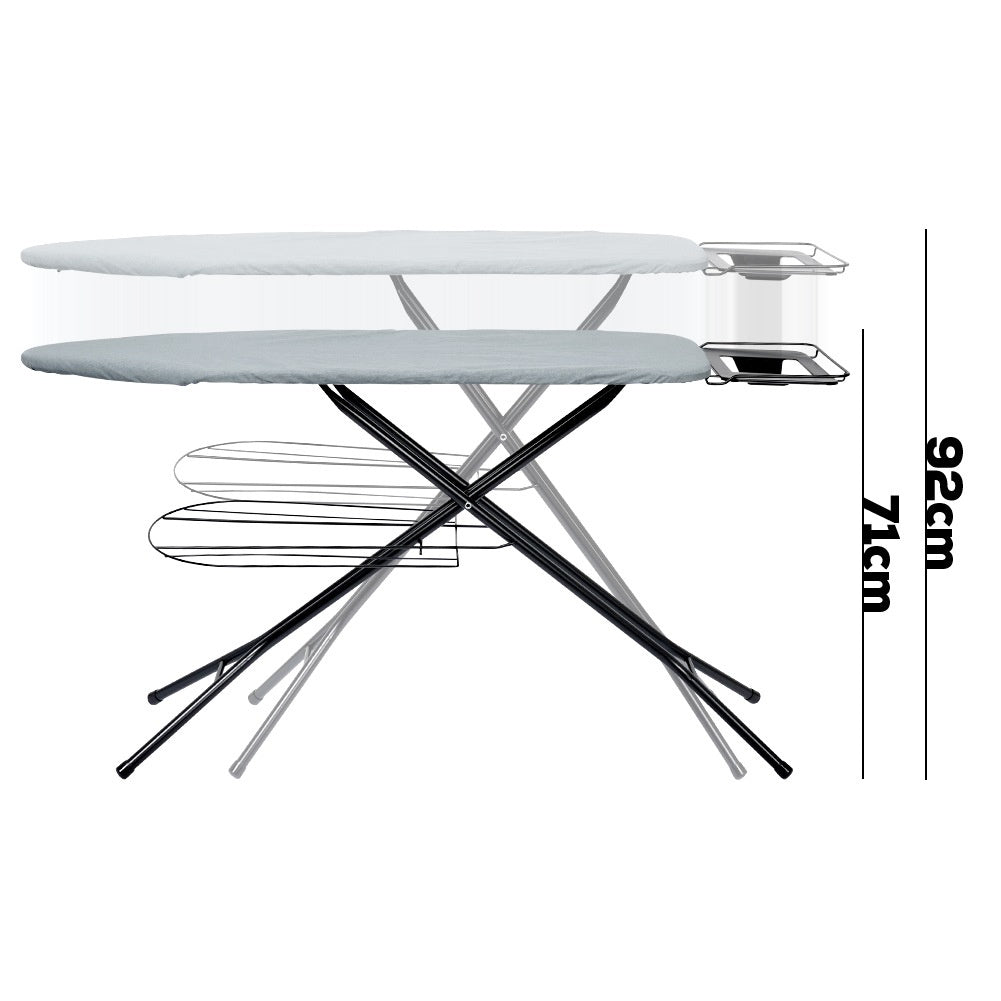 Table planche à repasser avec manche gris 140x39x92 cm