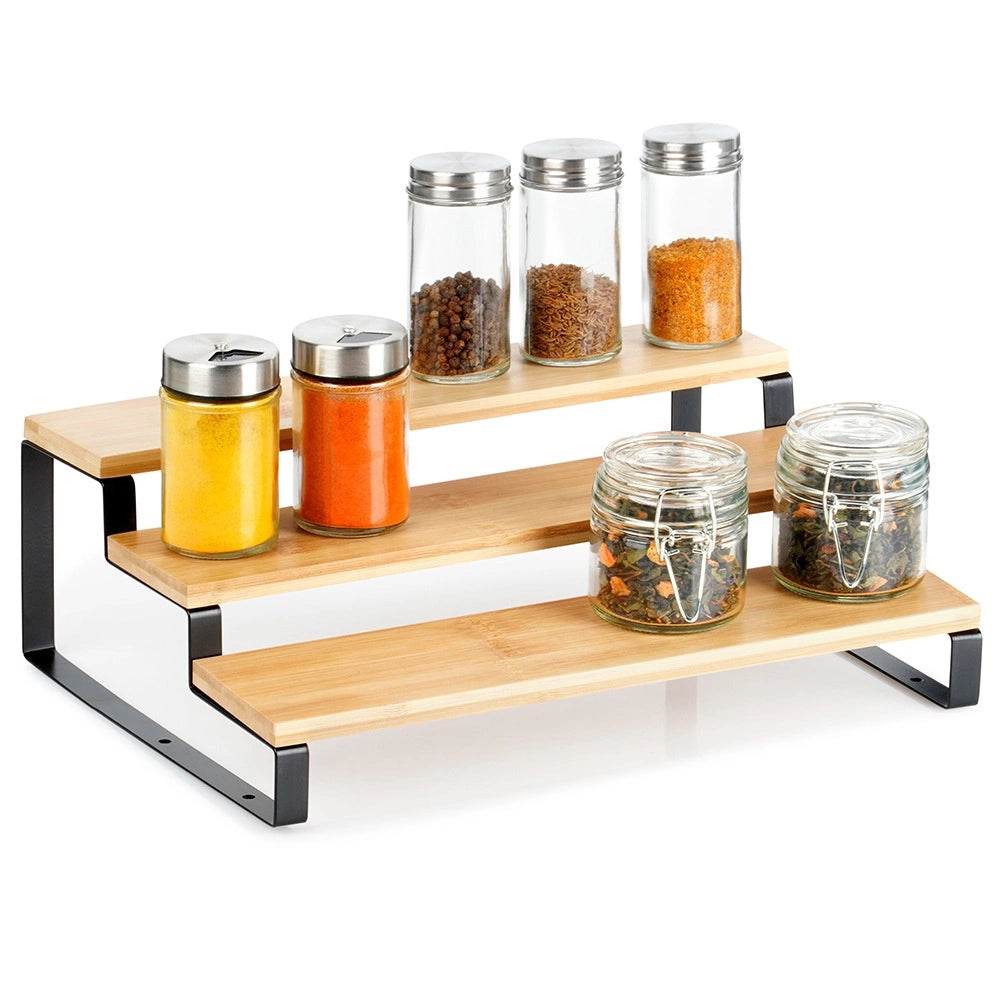 Étagère de cuisine en bois à 3 niveaux 32 x 23,5 x 9,6 cm