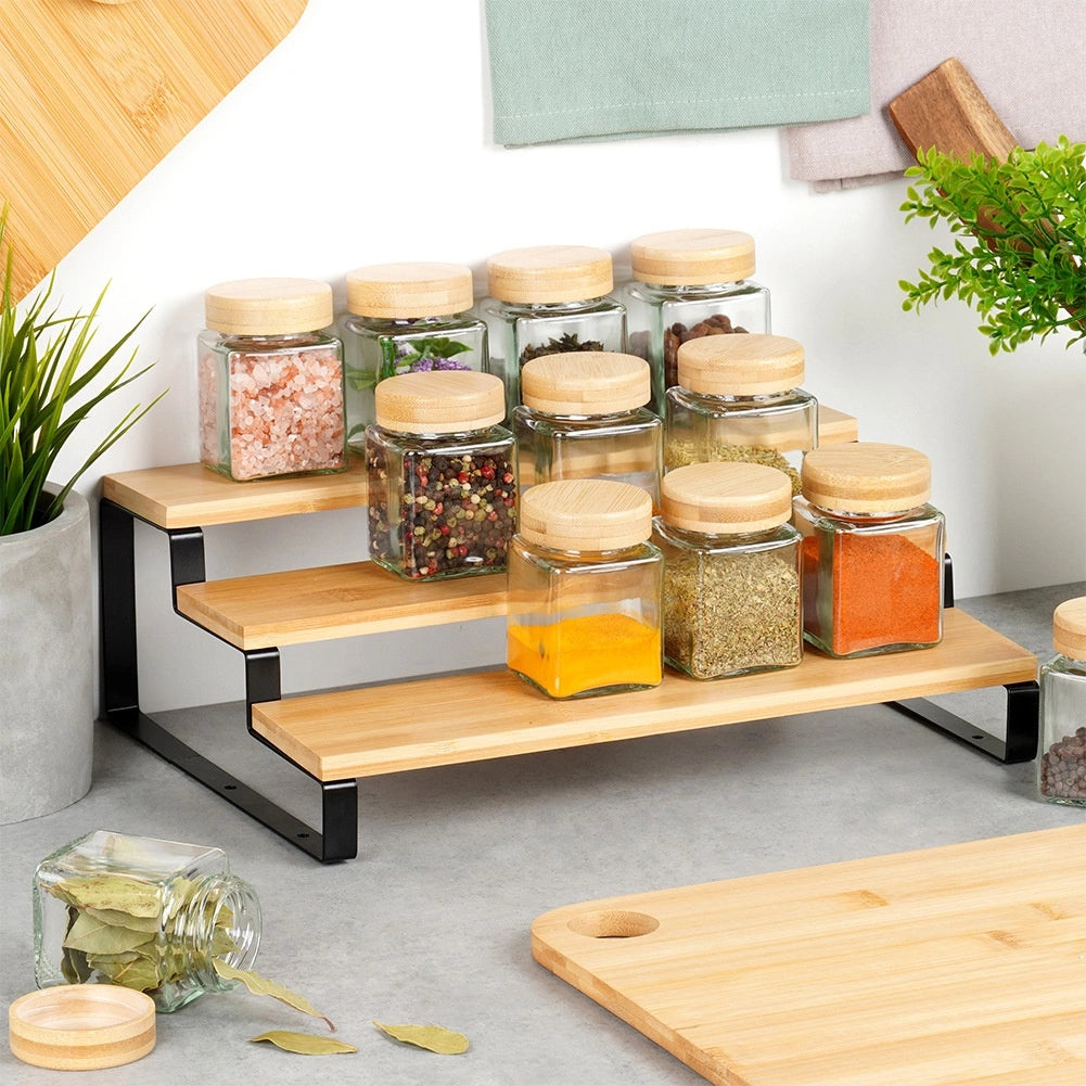 Étagère de cuisine en bois à 3 niveaux 32 x 23,5 x 9,6 cm